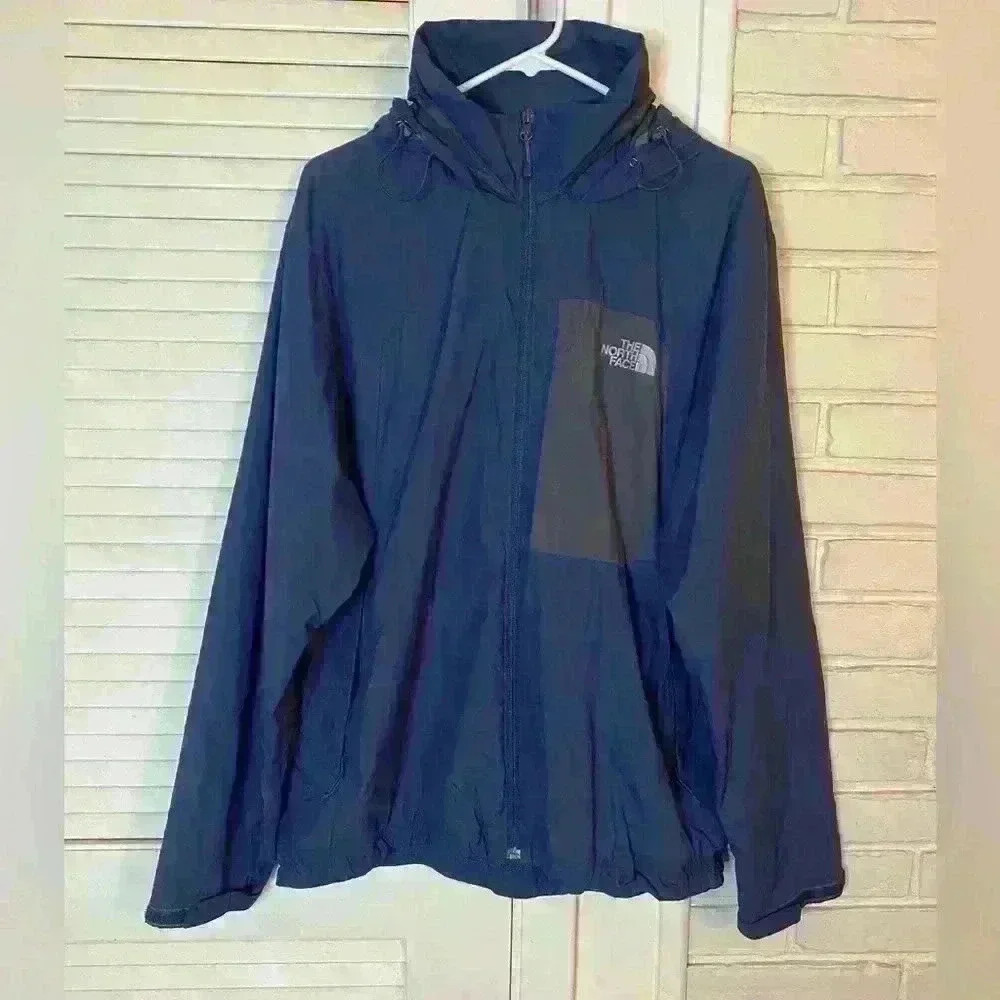 The North Face Hooded Windbreaker Jacket Navy Blue Men’s Large